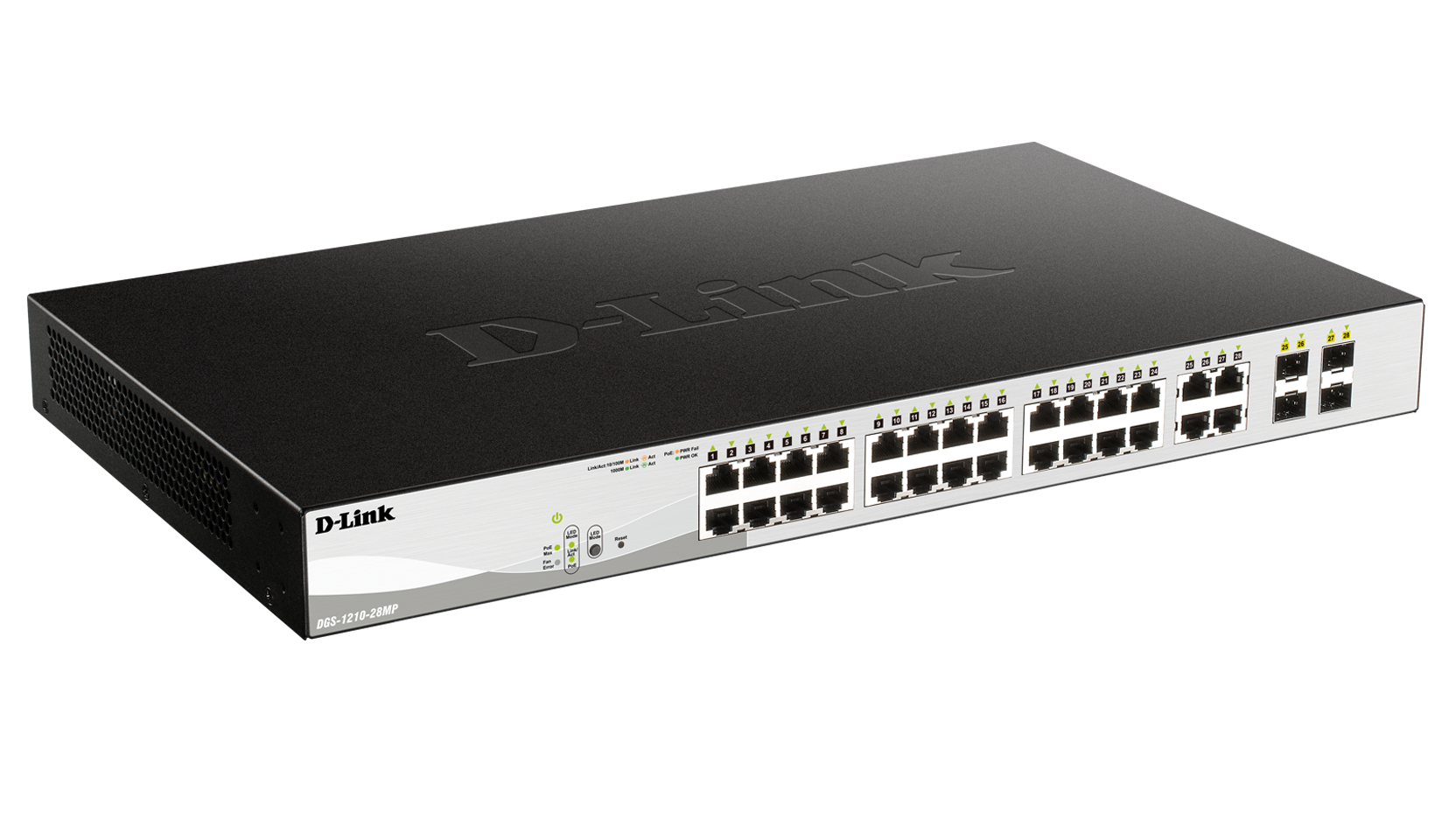 D-Link 24-Port PoE+ Gigabit Unmanaged Switch (370W PoE Budget) with 2 –  D-Link Systems, Inc