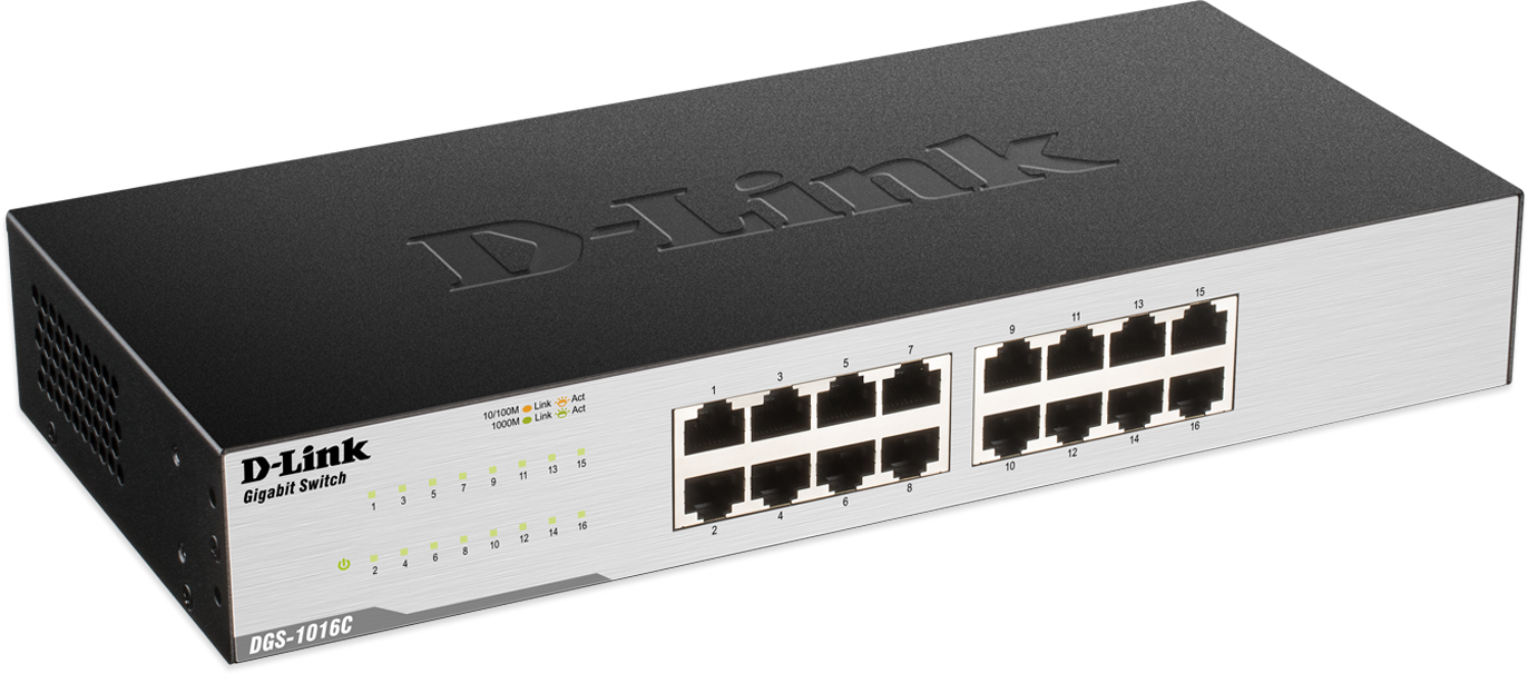 D-Link DES-1016D 16-Port Fast Ethernet Unmanaged Desktop Switch